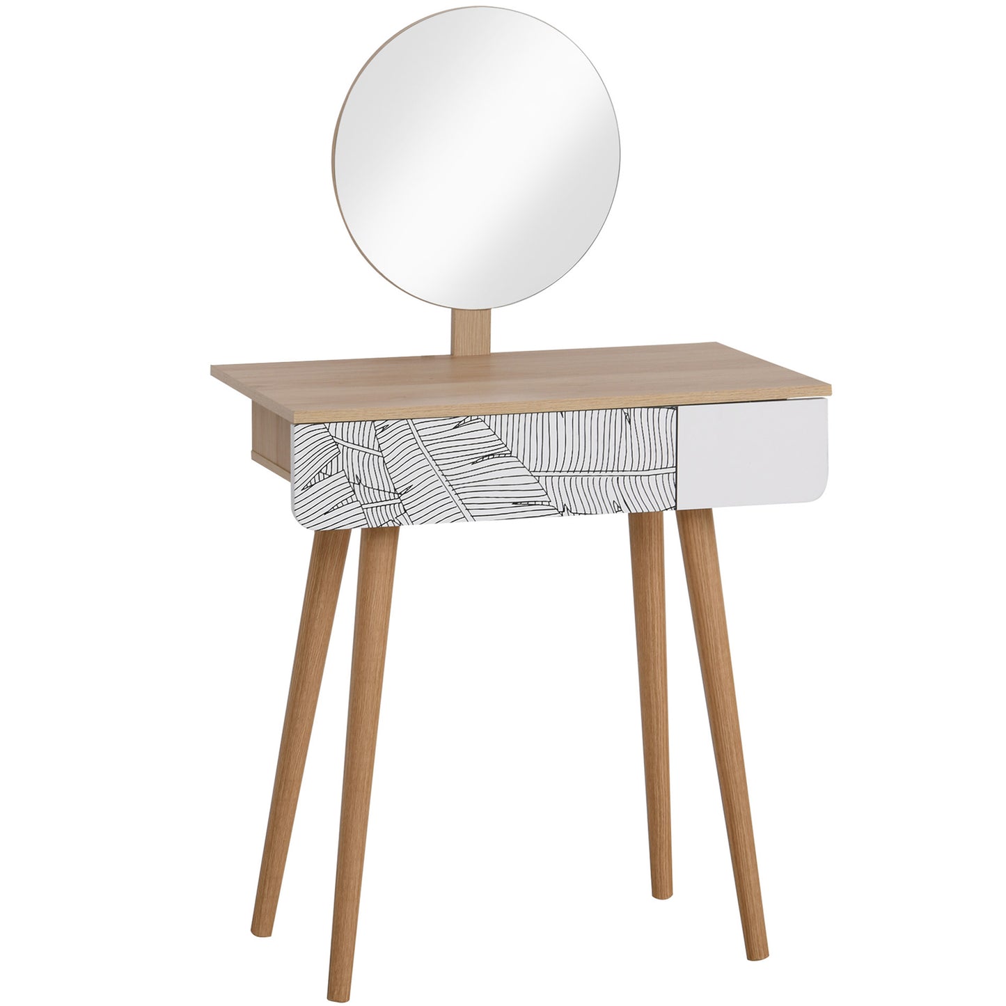 Dressing Table With Drawer and Mirror height adjustable Wooden Oak Colour  Bedroom Dressing Room Elegant and Durable