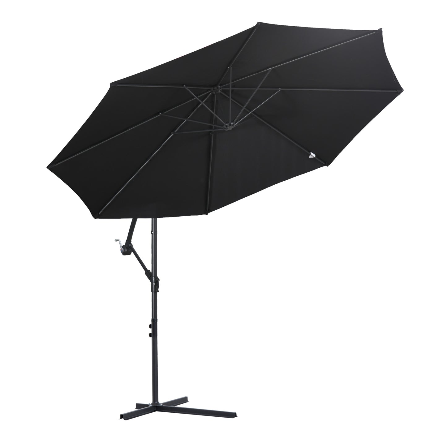 Outsunny Cantilever Umbrella Parasol Hanging Banana Steel Black 3M Patio