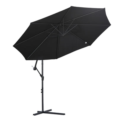 Outsunny Cantilever Umbrella Parasol Hanging Banana Steel Black 3M Patio