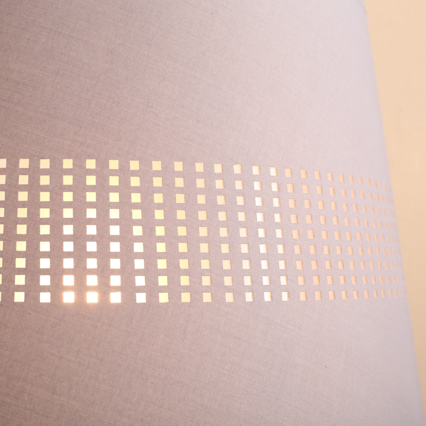 Floor Lamp with Hollow Out Fabric Shade, Chrome Base, Elegant Decoration for Bedroom, Living Room, Study, Grey