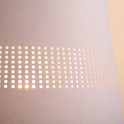 Floor Lamp with Hollow Out Fabric Shade, Chrome Base, Elegant Decoration for Bedroom, Living Room, Study, Grey