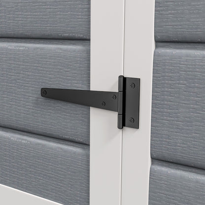 Outsunny 6'x4.5' Garden Storage Shed, Lockable Garden Shed with Double Doors, Window, Vent and Plastic Roof, Grey