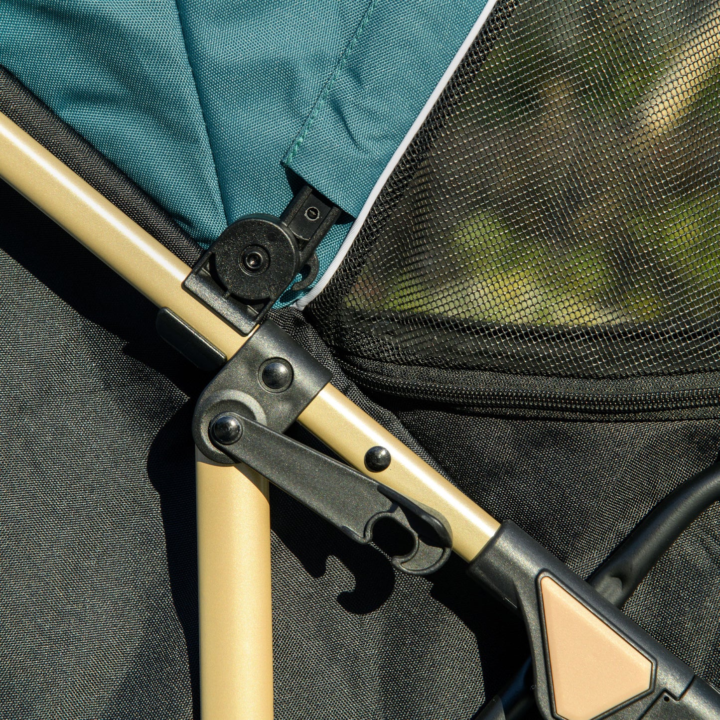 PawHut Oxford Pet Stroller for Small Minatare Dogs with Rain Cover Dark Green