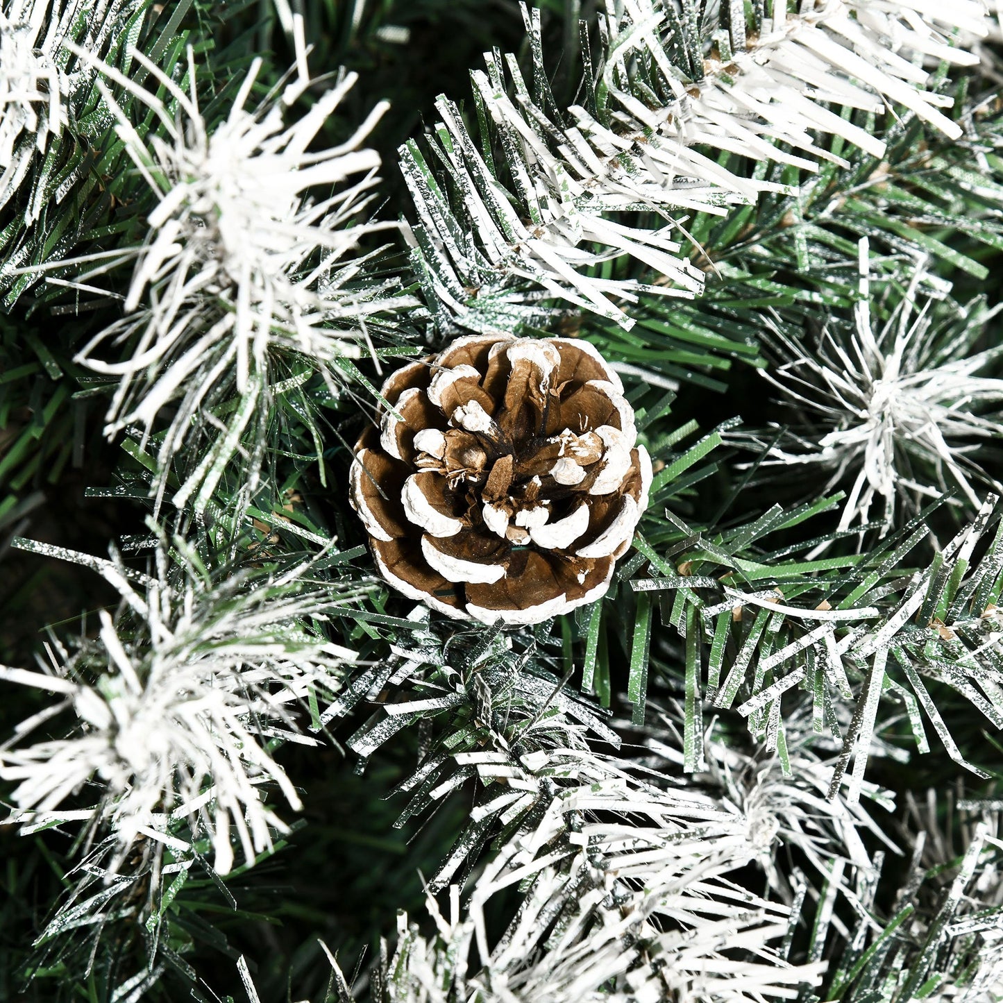 6FT Artificial Christmas Tree With Pine Cones, Holiday Home Decoration Automatic Open, Green
