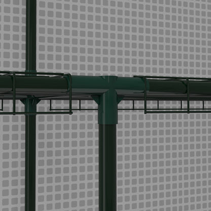 Outsunny Walk-in Greenhouse w/ 3 Tier Shelves, Green House Garden Grow House w/ PE Cover, Roll-up Door, Mesh Windows, 140 x 213 x 190cm, White