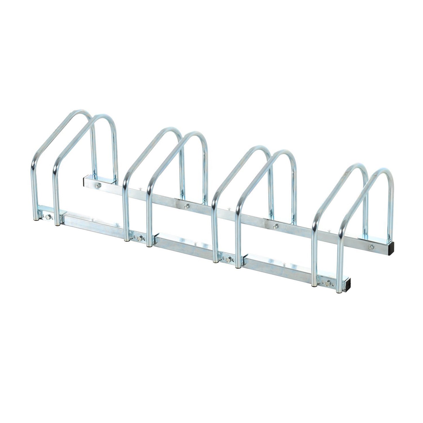 Bike Stand Parking Rack Floor or Wall Mount Bicycle Cycle Storage Locking Stand (4 Racks, Silver)