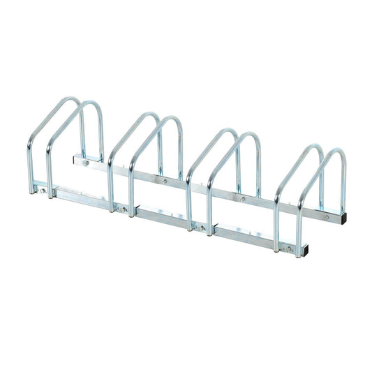 Bike Stand Parking Rack Floor or Wall Mount Bicycle Cycle Storage Locking Stand (4 Racks, Silver)