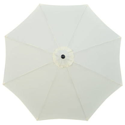 Outsunny Garden Parasol Umbrella, Outdoor Market Table Umbrella Sun Shade Canopy with 8 Ribs, Cream