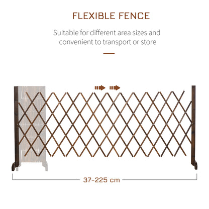 Outsunny Freestanding Garden Fencing, Expanding Fence Trellis, Movable Scissor Grid, Foldable Garden Screen Panel, 225L x