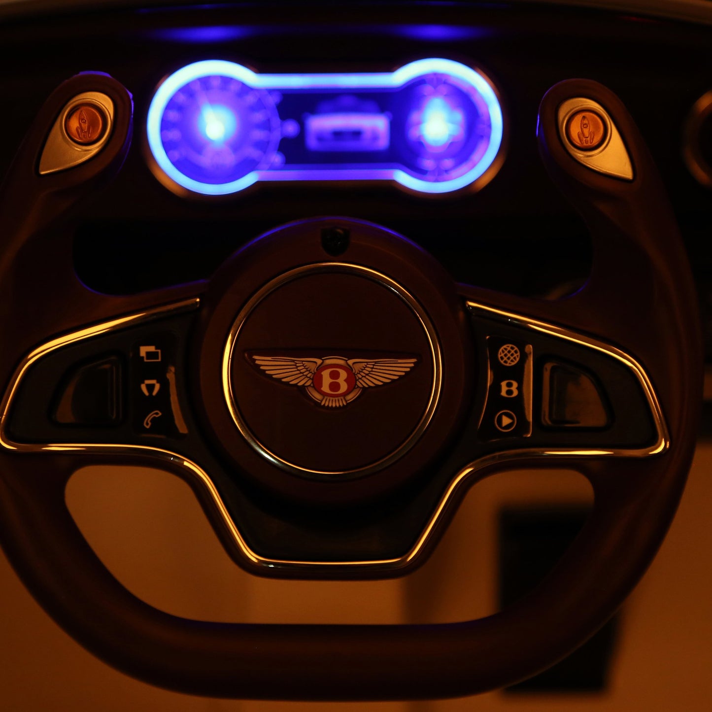 Kids Bentley Style Electric Ride-on Car W/ LED Lights-White