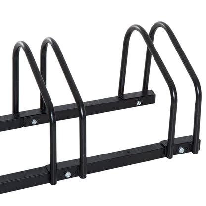 Bike Parking Rack, 130Lx33Wx27H cm, Steel-Black