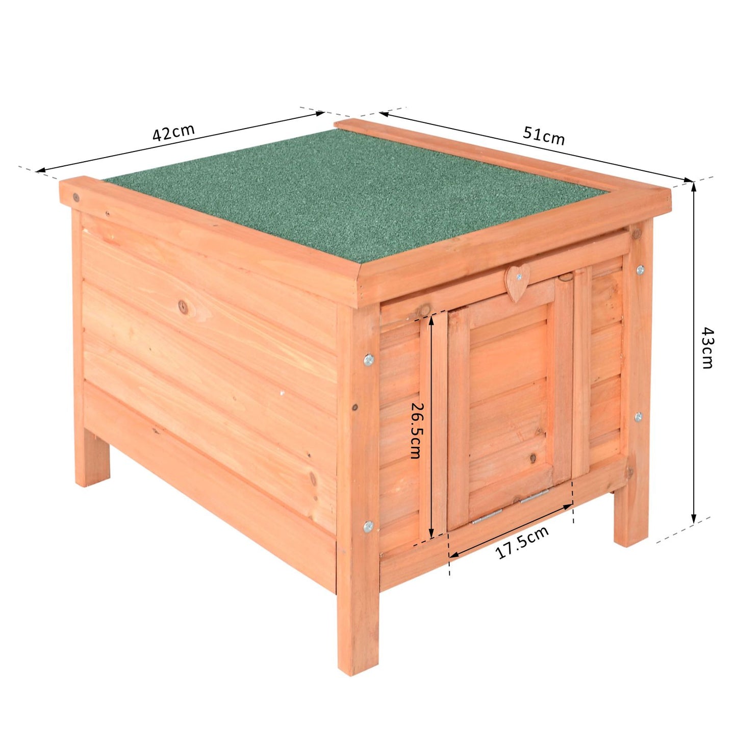PawHut 20" Wooden Rabbit Hutch-Fir Wood