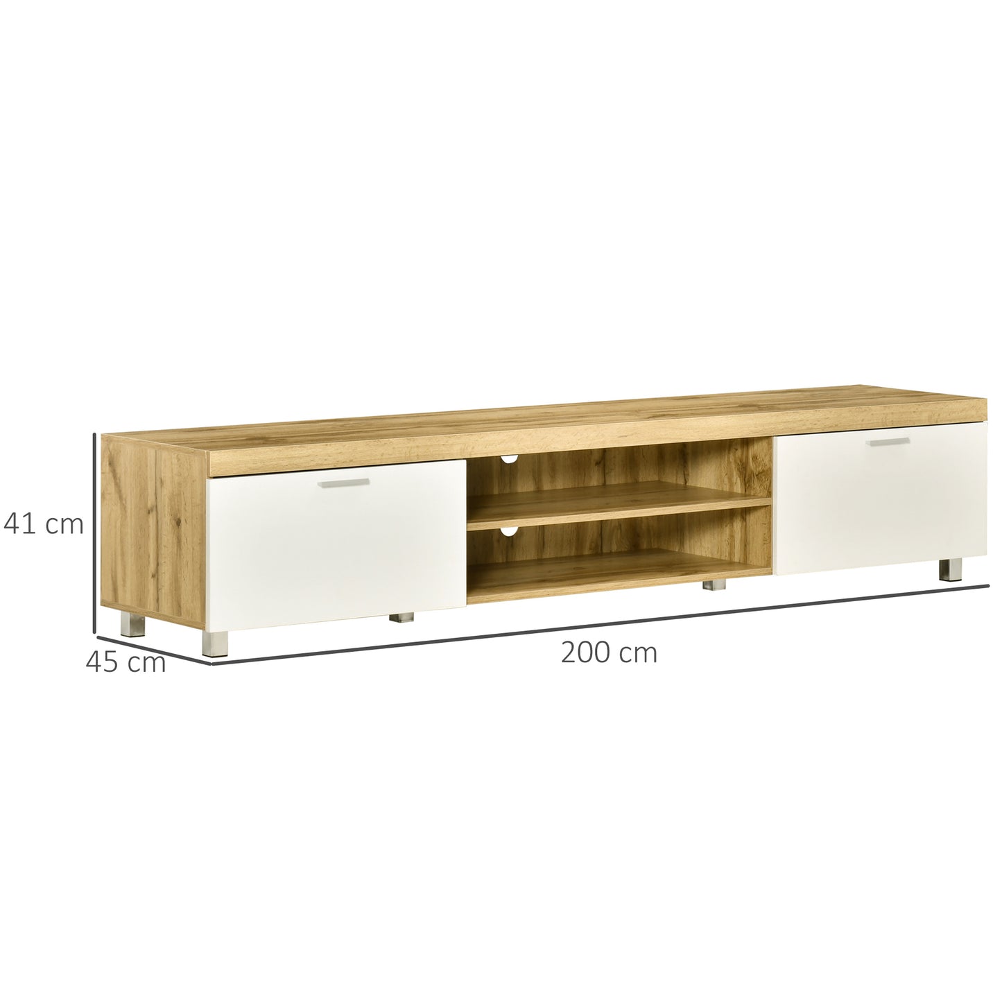 Modern TV Unit, TV Cabinet for TVs up to 90 Inches,  Entertainment Centre with Drawer Shelf for Living Room, Bedroom, Oak and White