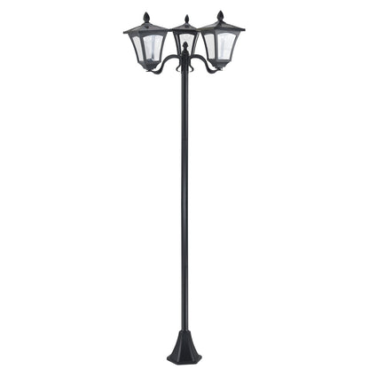 Outsunny 3-Solar Powered Lamp Post, IP44, 51.5Lx47Wx182.5H cm-Black