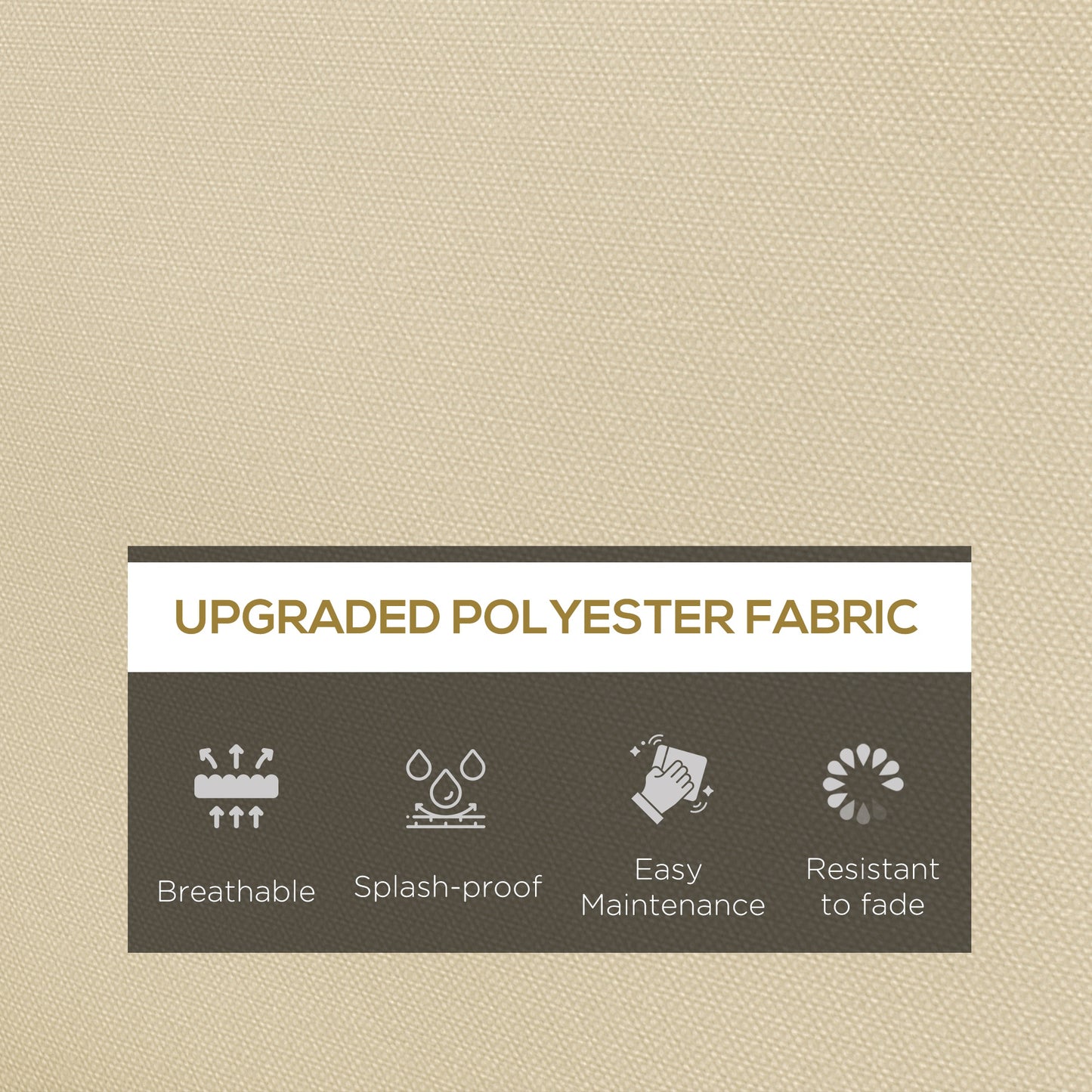 Outsunny 3-Piece Back and Seat Cushion Pillows Replacement, Patio Chair Cushions Set for Indoor Outdoor, Beige