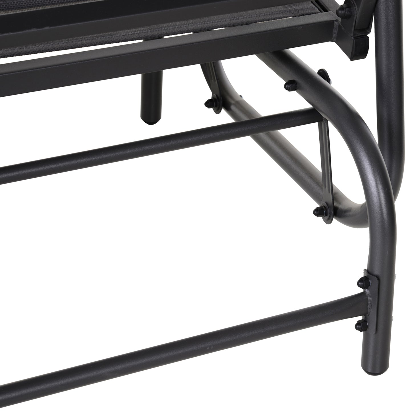 Outsunny 2-Person Outdoor Glider Bench Patio Double Swing Chair Loveseat w/Power Coated Steel Frame for Backyard Garden Porch, Grey