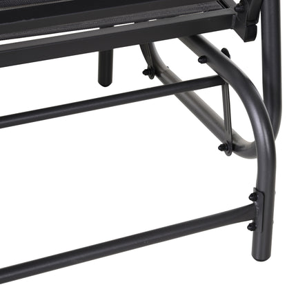 Outsunny 2-Person Outdoor Glider Bench Patio Double Swing Chair Loveseat w/Power Coated Steel Frame for Backyard Garden Porch, Grey