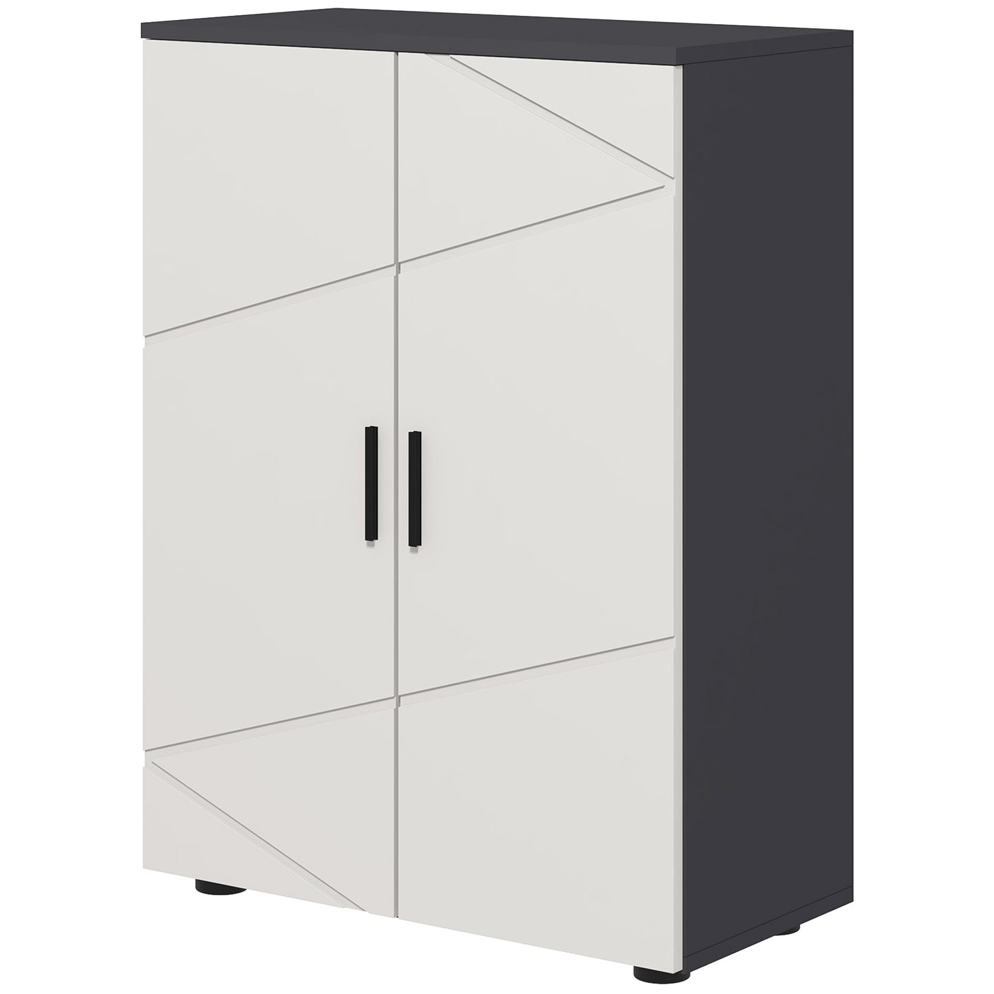 Kleankin Bathroom Cabinet, Small Bathroom Storage Cabinet with 2-Doors Cupboard, 2 Adjustable Shelves and Soft Close Mechanism, Grey