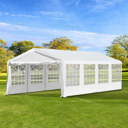 Outsunny 8m x 4m Garden Gazebo Marquee Party Tent Wedding Portable Garage Carport Event Shelter Car Canopy Heavy Duty Steel Frame
