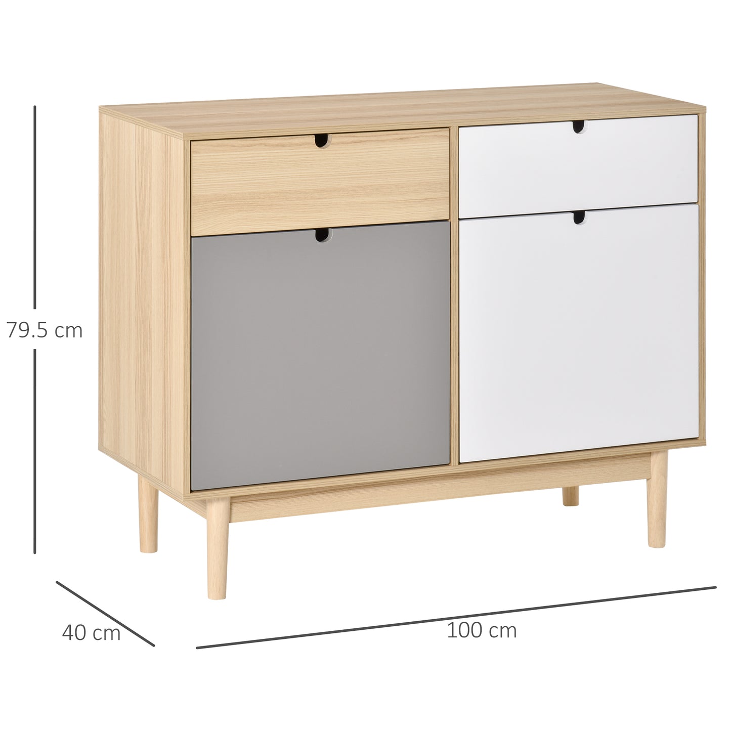 Sideboard Storage Cabinet Kitchen Cupboard with Drawers for Bedroom, Living Room, Entryway