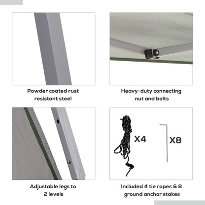 Outsunny 3.6m x 3.6m Pop Up Steel Frame Garden Gazebo Green