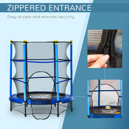 5.2FT Kids Trampoline with Safety Enclosure, Indoor Outdoor Toddler Trampoline for Ages 3-10 Years, Blue