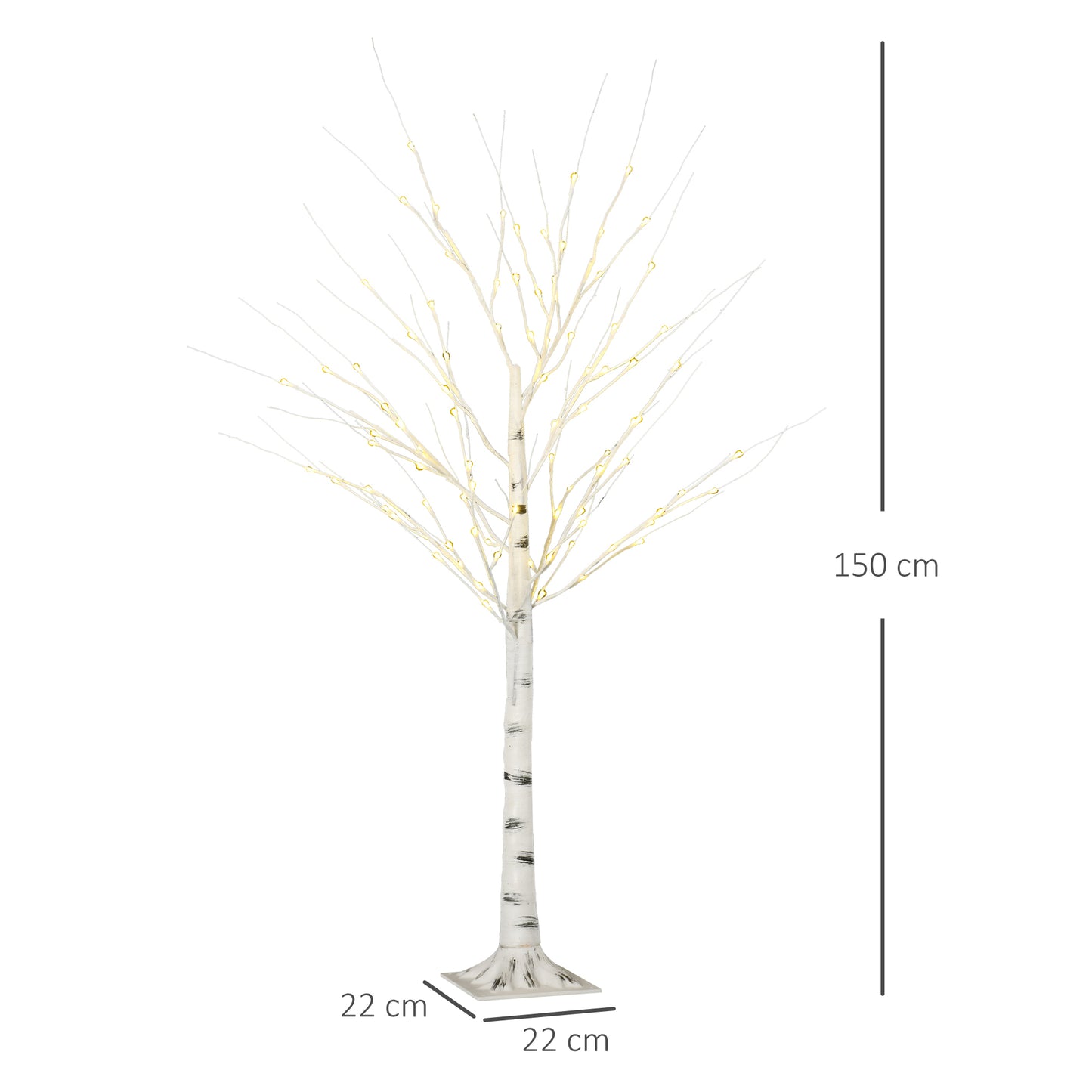 5ft Artificial White Birch Tree Light with 96 Warm White Pre-Lit LED Light for Indoor and Covered Outdoor Use