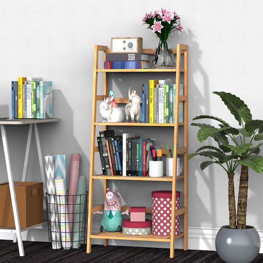 4 Tier Ladder Shelf Unit Storage DIY Plant Shelving Stand Holder Organiser