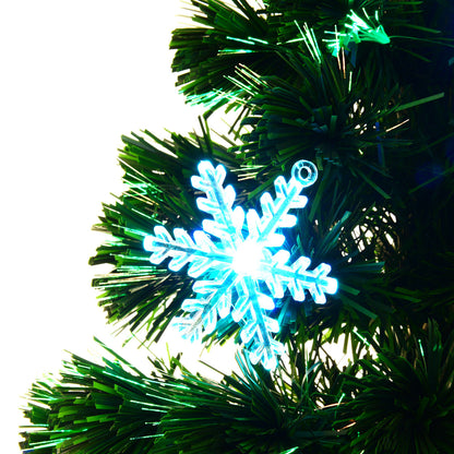4ft Prelit Christmas Tree Artificial Tree 120cm With Show Flakes Lights, Green