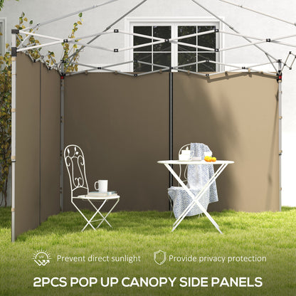 Outsunny Gazebo Side Panels, 2 Pack Sides Replacement, for 3x3(m) or 3x6m Pop Up Gazebo, with Zipped Doors, Beige