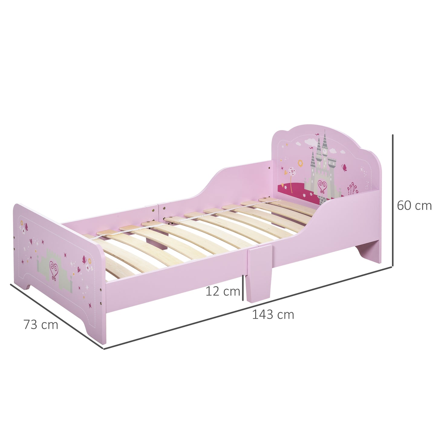 Kids Castle Design Single Bed Pink