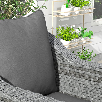 Outsunny 1-Piece Back and Seat Cushion Pillow Replacement, Patio Chair Cushion Set for Indoor Outdoor, Charcoal Grey