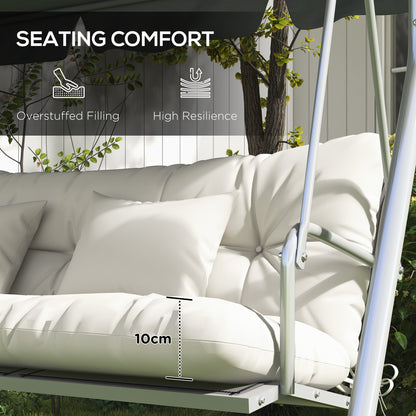 Outsunny 4-Piece Back and Seat Cushion Replacement with 2 Pillows, Patio Chair Cushions Set with Ties, White