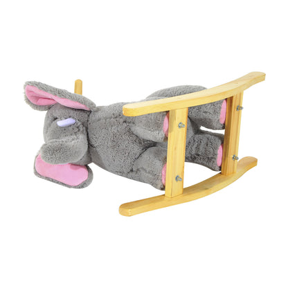 Kids Plush Ride On Elephant Grey