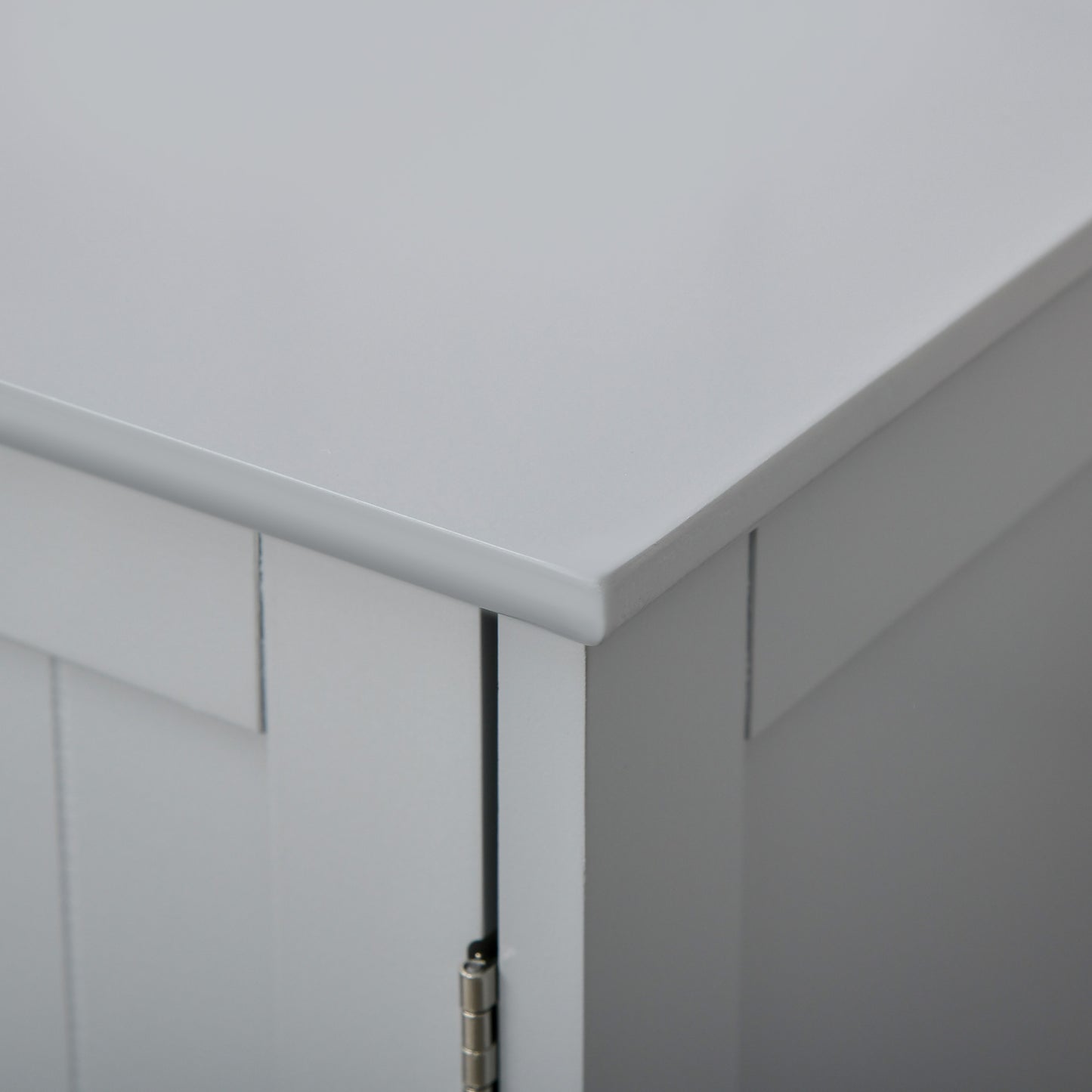 Kleankin 60x60cm Under-Sink Storage Cabinet w/ Adjustable Shelf Handles Drain Hole Bathroom Cabinet Space Saver Organizer Grey