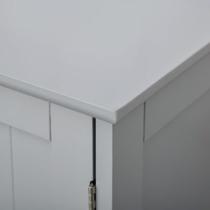 Kleankin 60x60cm Under-Sink Storage Cabinet w/ Adjustable Shelf Handles Drain Hole Bathroom Cabinet Space Saver Organizer Grey