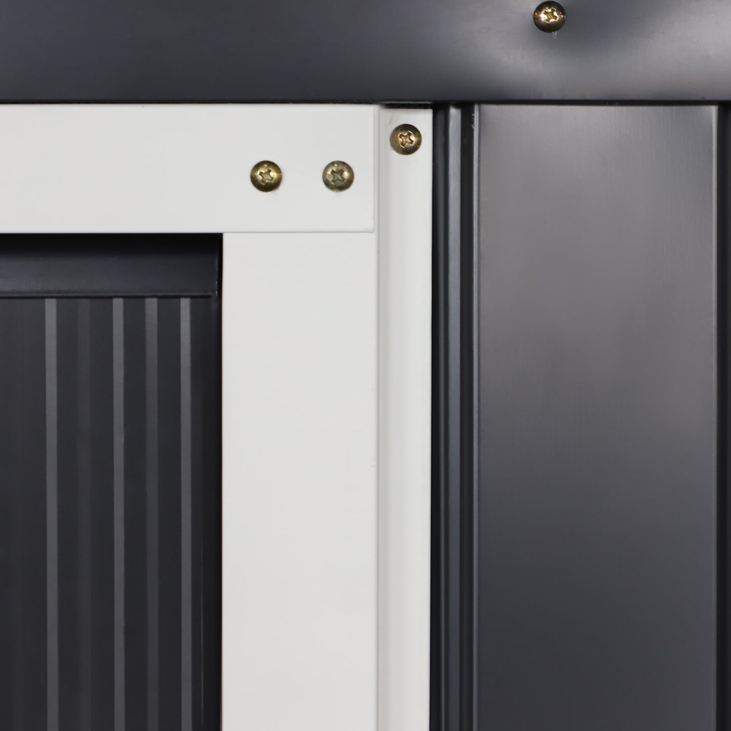 Outsunny 13 x 11ft Foundation Ventilation Steel Outdoor Garden Shed Grey