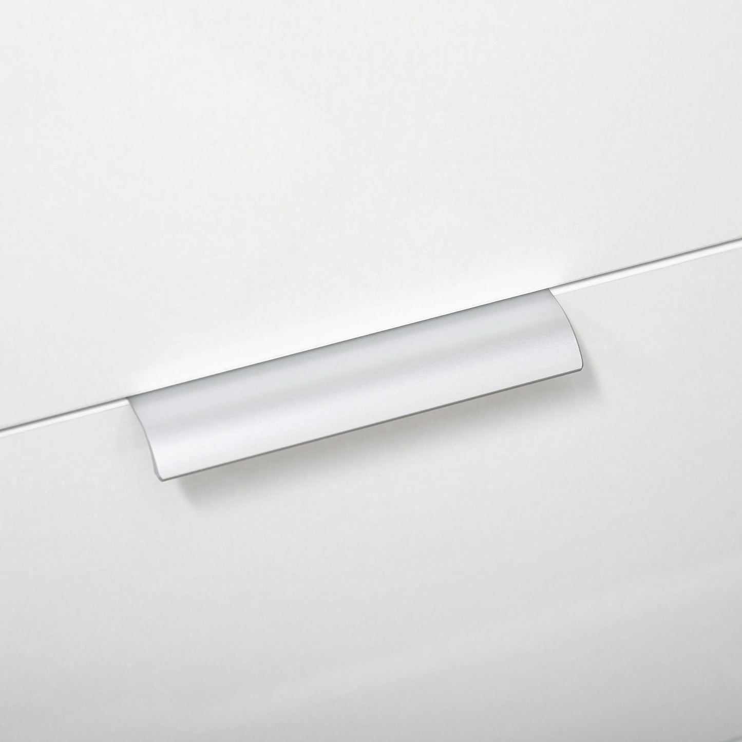 Modern Storage Cabinet, High Gloss Slim Sideboard with Drawer, Door Cupboard, Adjustable Shelves, White and Natural