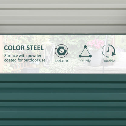 Outsunny Square Raised Garden Bed Box with Weatherized Steel Frame for Vegetables, Flowers, & Herbs, 120 x 120 x 30cm, Green