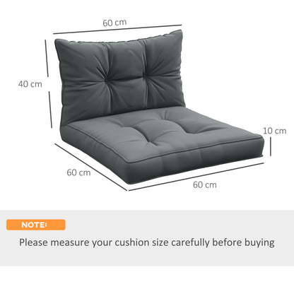 Outsunny 4-Piece Seat Cushions Back Pillows Replacement, Patio Chair Cushions Set for Indoor Outdoor, Light Grey