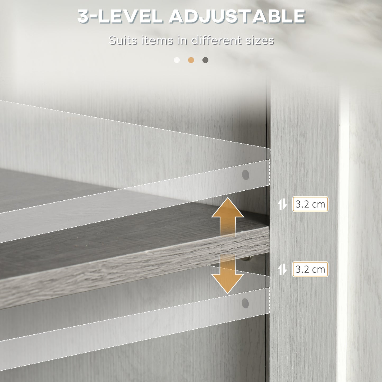 Kleankin Bathroom Floor Cabinet, Freestanding Storage Cupboard with Drawer, Double Door Cabinet and Adjustable Shelf, White