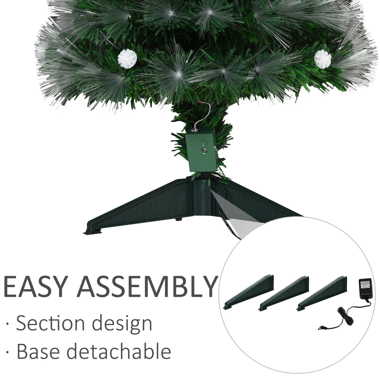 3ft White Pre Lit Christmas Tree With 90 LEDs Star Topper Tri-Base Full Bodied Pre-Lit For Home