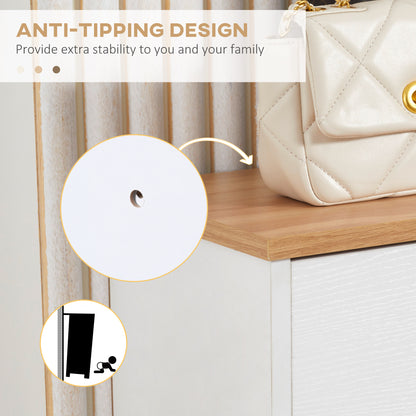 Narrow Shoe Cabinet, Slim Shoe Storage Cabinet with 3 Flip Drawers and Adjustable Shelves, 12 Pair of Shoes Organizer for Hallway