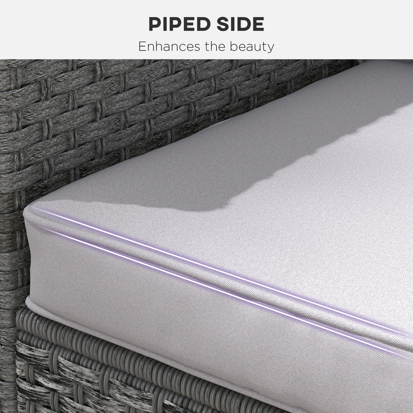 Outsunny 1-Piece Back and Seat Cushion Pillow Replacement, Patio Chair Cushion Set for Indoor Outdoor, Light Grey