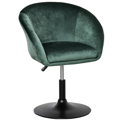 Retro Style Swivel Bar Stool Fabric Dining Chair Dressing Stool with Tub Seat, Back, Adjustable Height, Green