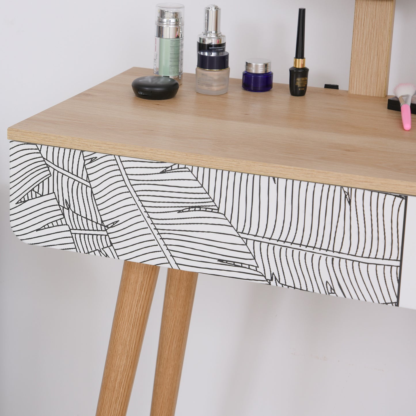 Dressing Table With Drawer and Mirror height adjustable Wooden Oak Colour  Bedroom Dressing Room Elegant and Durable