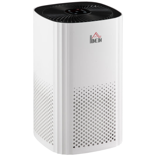 Air Purifier for Bedroom with 3-Stage Carbon HEPA Filtration System, Air Monitor, Timer, Ioniser, Cleaner with 4 Speeds, Remove Smoke Odors