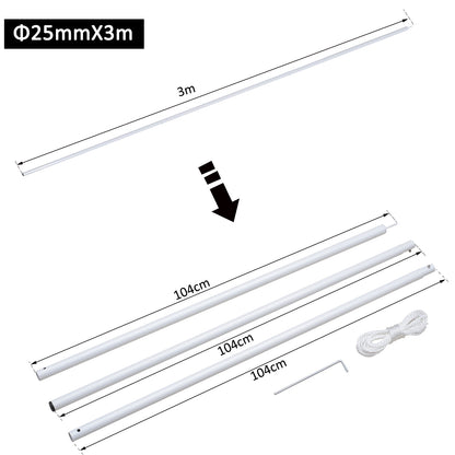 Outsunny Sail Shade Poles With Eye Bolt Kit