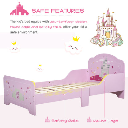 Kids Castle Design Single Bed Pink