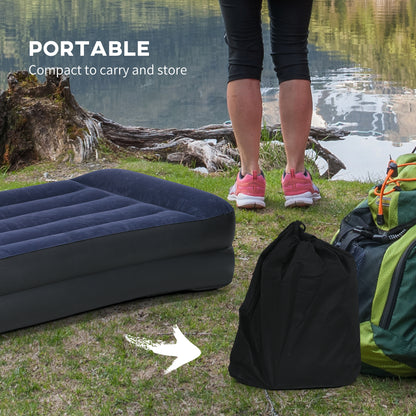 Outsunny Single Air Bed with Built-in Electric Pump and Carry Bag